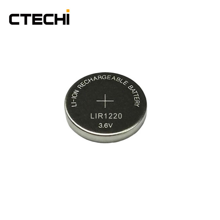 rechargeable coin battery 3.6V LIR1220