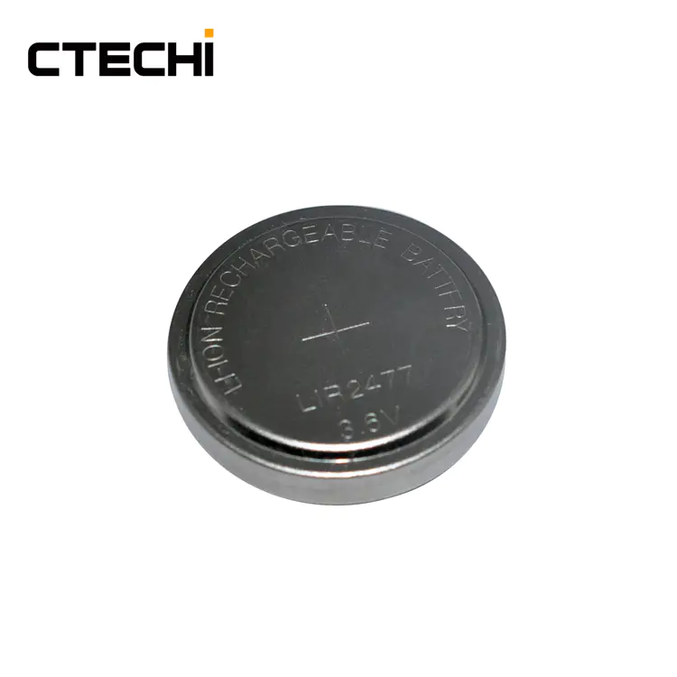high capacity rechargeable lithium button battery LIR2477