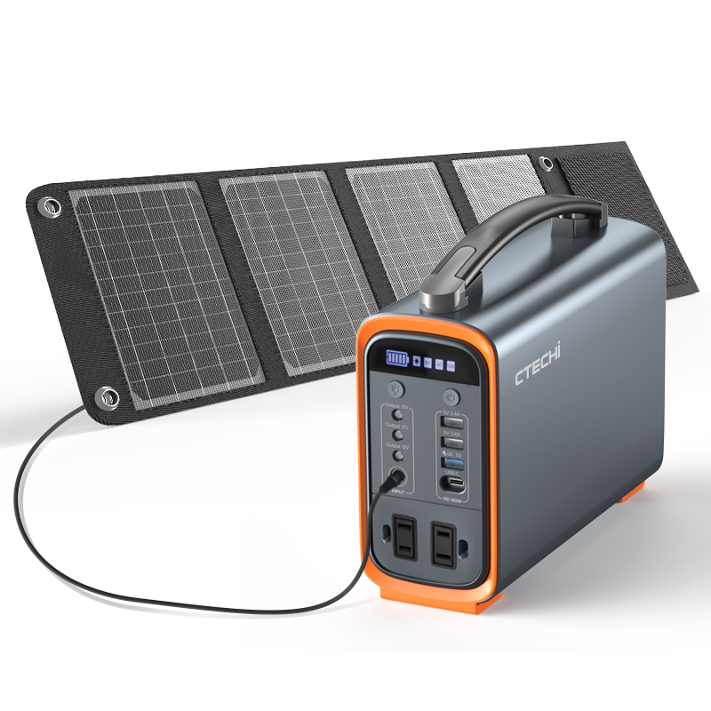 200W Solar Outdoor Power Supply 230Wh Portable High Capacity Power Station For Camping Food Truck Explorer Phone