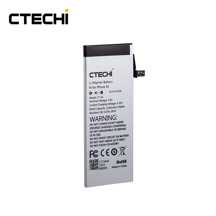Grade AAA Original Quality Cell Phone 3.8V 2100mAh Battery for Phone 6. 6S
