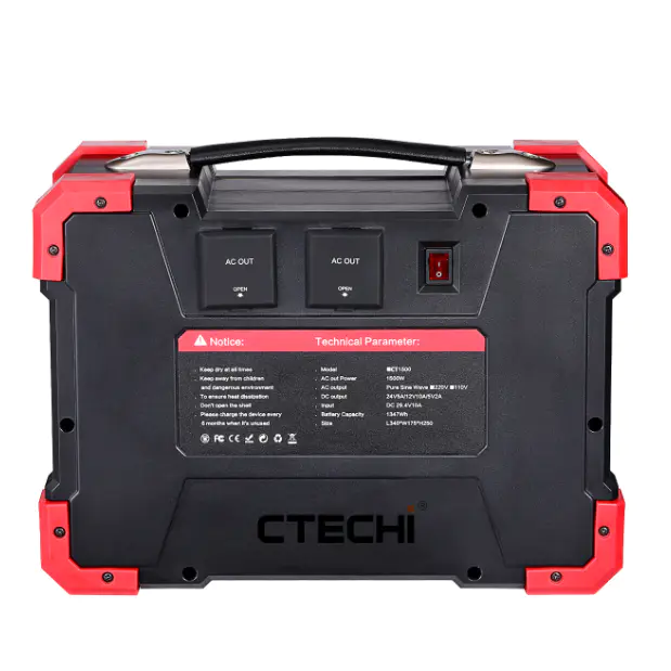 CT1500 25.2V 51Ah Portable Power Station for Outdoor Camping Hiking