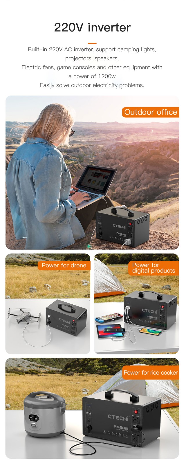 CTECHi battery power station customized for camping-11