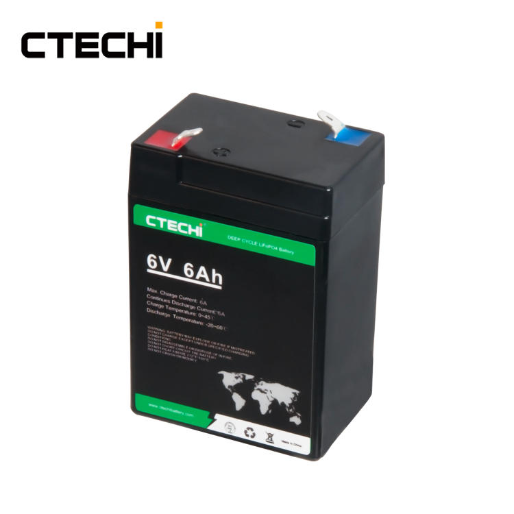 CTECHI 6V6Ah LiFePO4 Battery Pack Replace Lead Acid Batteries for RV Solar System Yacht Golf Carts Storage