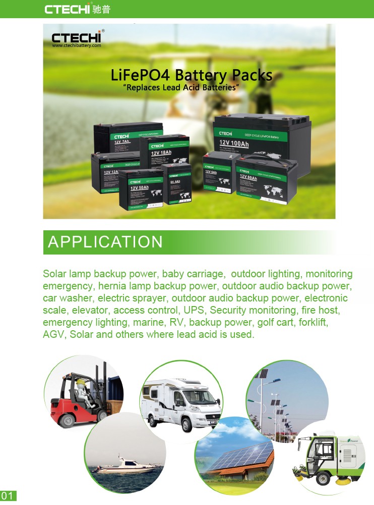 CTECHi lifep04 battery pack customized for Golf Carts-1