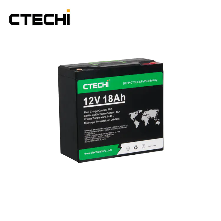 CTECHI Battery LiFePO4 Rechargeable Batteries Pack 12V18Ah Replace Lead Acid