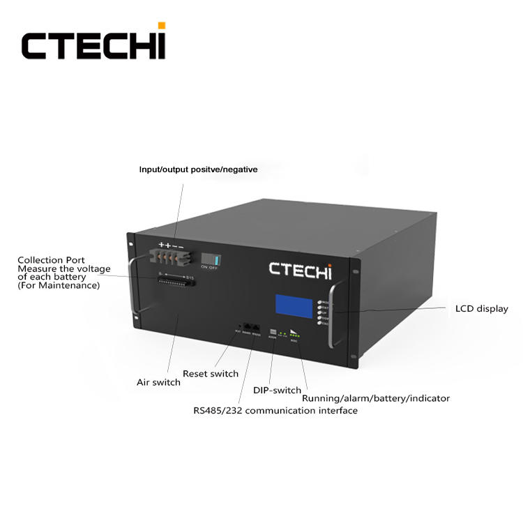 CTECHI 48V 100Ah LiFePO4 Battery Pack Module 5G Telecom Base Station UPS Energy Storage