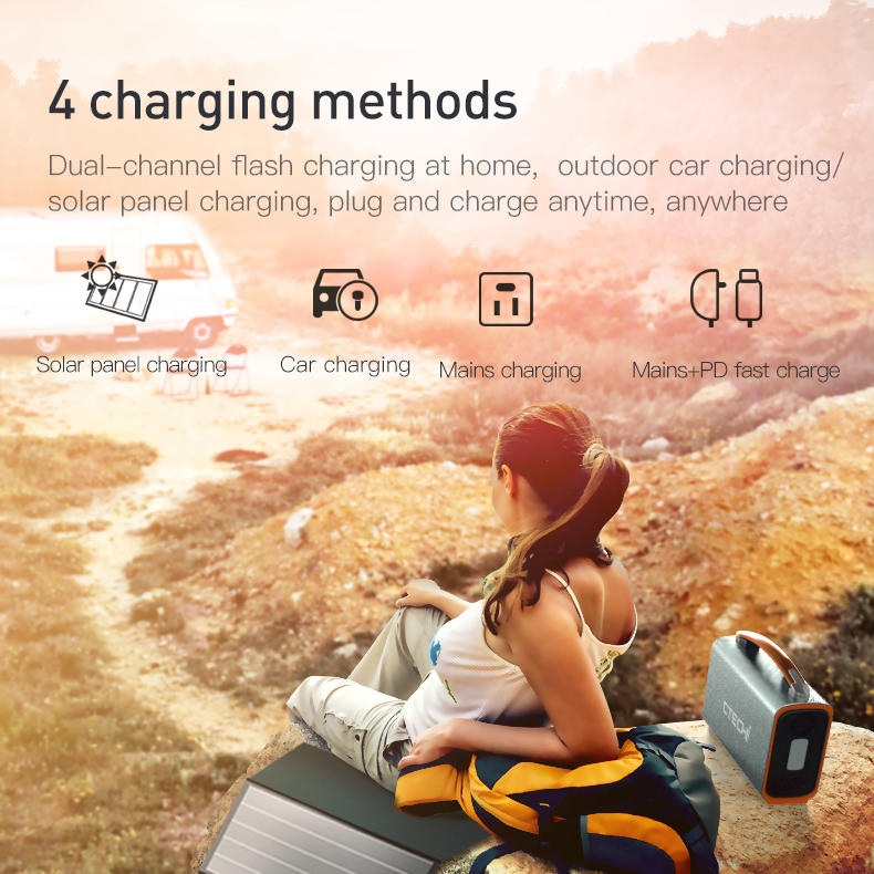 CTECHI 200W TypeC QC3.0 Fast Charging Portable Power Station Emergency Power Supply Solar Generator for Camping Outdoor