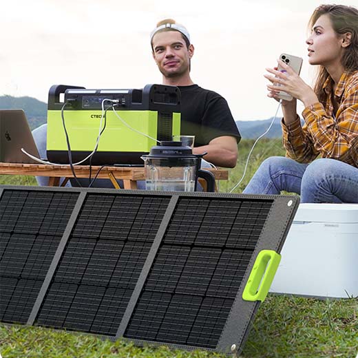 Home Backup Power Station with 210W Portable Solar Panel