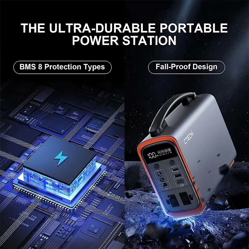 200W Solar Outdoor Power Supply 320Wh Portable High Capacity Power Station For Camping Food Truck Explorer Phone