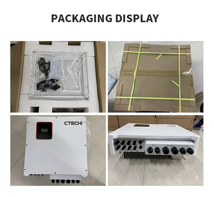 Customized CTECHI 5KW 10KW 15KW Three Phases Wall-Mounted Hybrid Inverter Factory From China