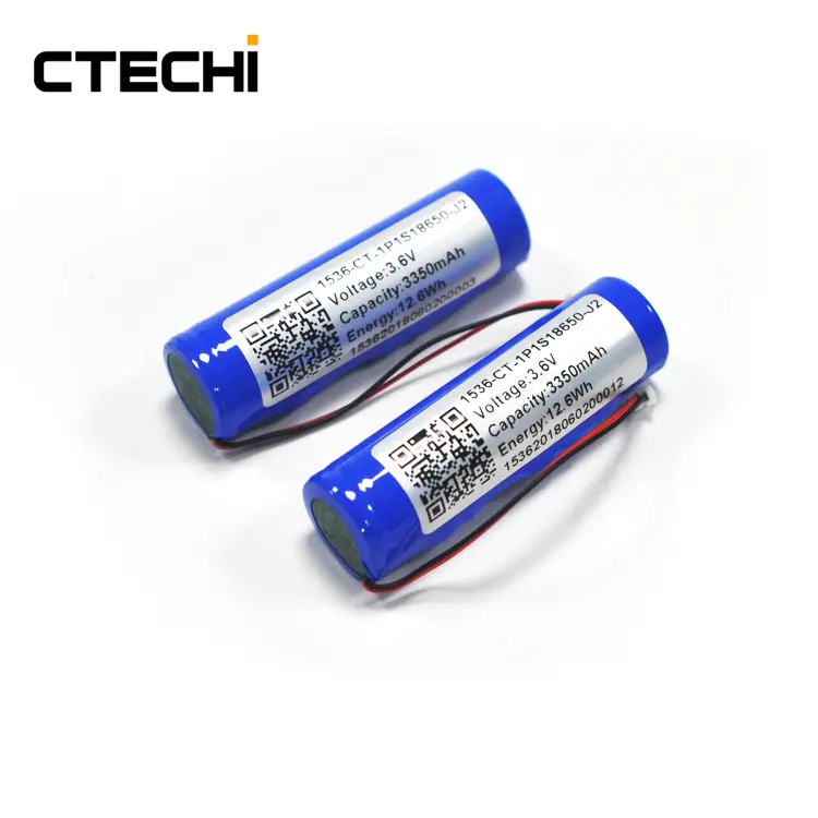 3.6V 3350mAh 18650 Rechargeable Lithium Ion Battery Pack for flashlights