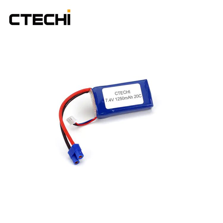 Best Quality 2S 7.4V 1250mAh Lipo battery packs FPV batteries racing battery rechargeable batteries lithium polymer battery Oem-CTECHi